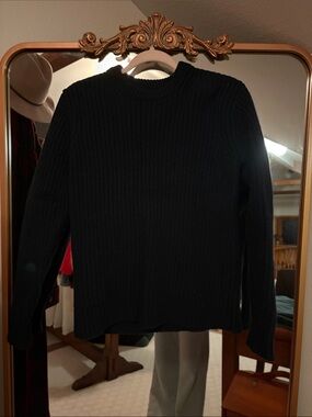 Taylor Stitch Navy Ribbed Crewneck Sweater